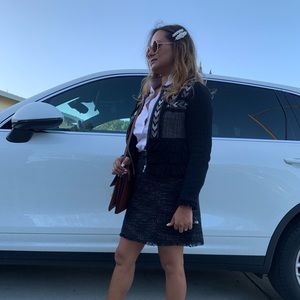 Rebecca Taylor black fringe jacket size 10